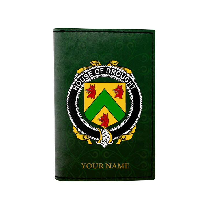 (Laser Personalized Text) Drought Family Crest Minimalist Wallet K6