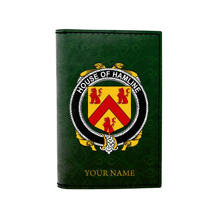 (Laser Personalized Text) Hamline Family Crest Minimalist Wallet K6