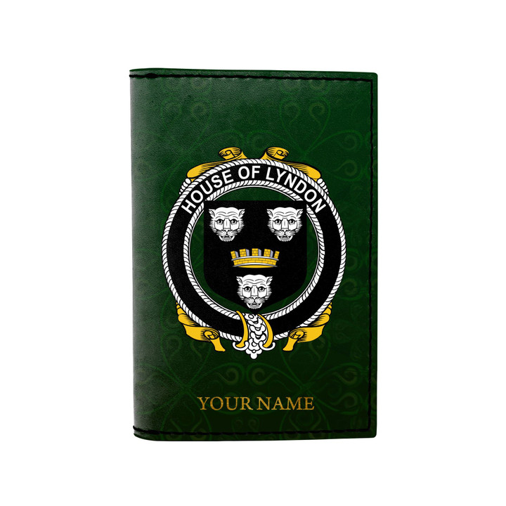 (Laser Personalized Text) Lyndon or Gindon Family Crest Minimalist Wallet K6