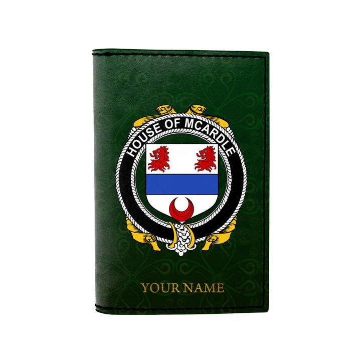 (Laser Personalized Text) McArdle Family Crest Minimalist Wallet K6