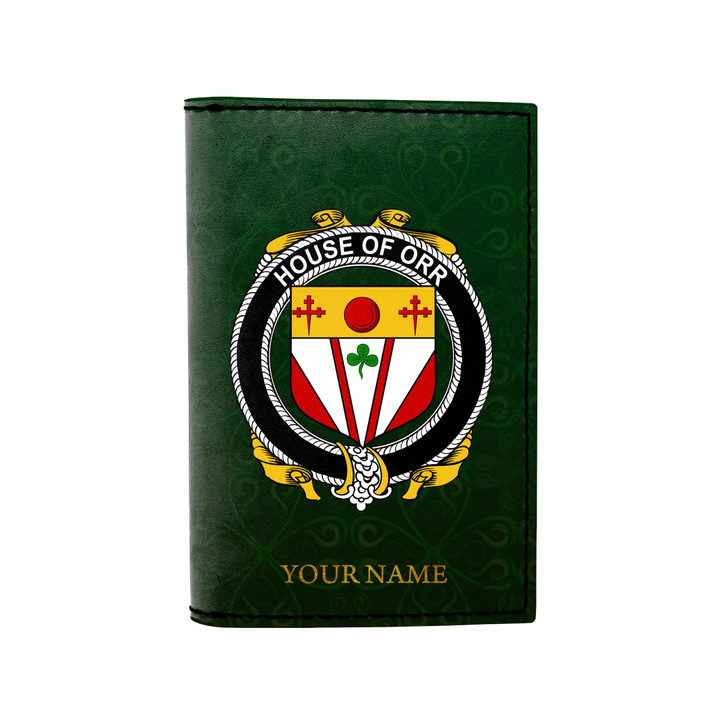 (Laser Personalized Text) Orr Family Crest Minimalist Wallet K6