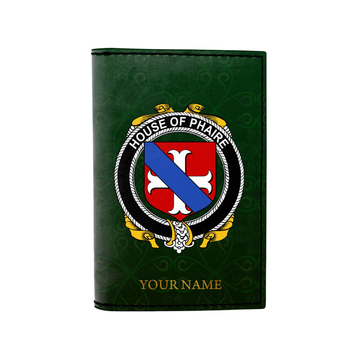 (Laser Personalized Text) Phaire Family Crest Minimalist Wallet K6