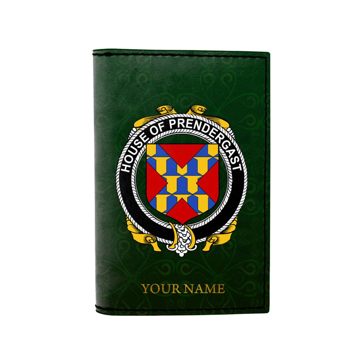 (Laser Personalized Text) Prendergast Family Crest Minimalist Wallet K6