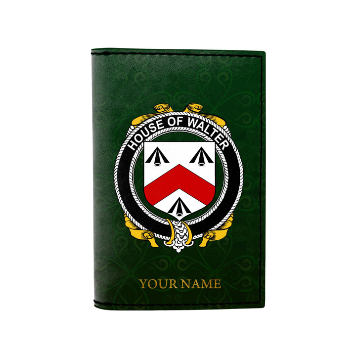 (Laser Personalized Text) Walsh Family Crest Minimalist Wallet K6