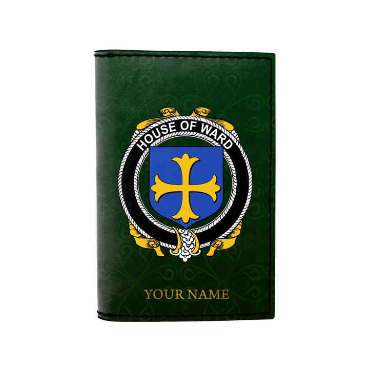 (Laser Personalized Text) Ward Family Crest Minimalist Wallet K6