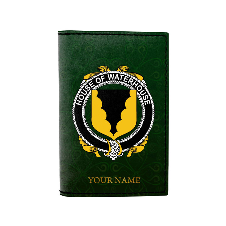 (Laser Personalized Text) Waterhouse Family Crest Minimalist Wallet K6