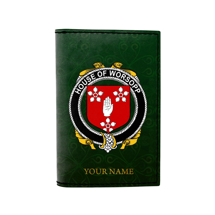 (Laser Personalized Text) Worsopp Family Crest Minimalist Wallet K6