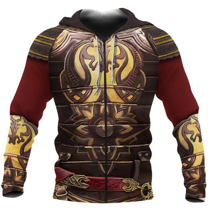 1stireland Zip Up Hoodie, 3D King Theore Armor Th00