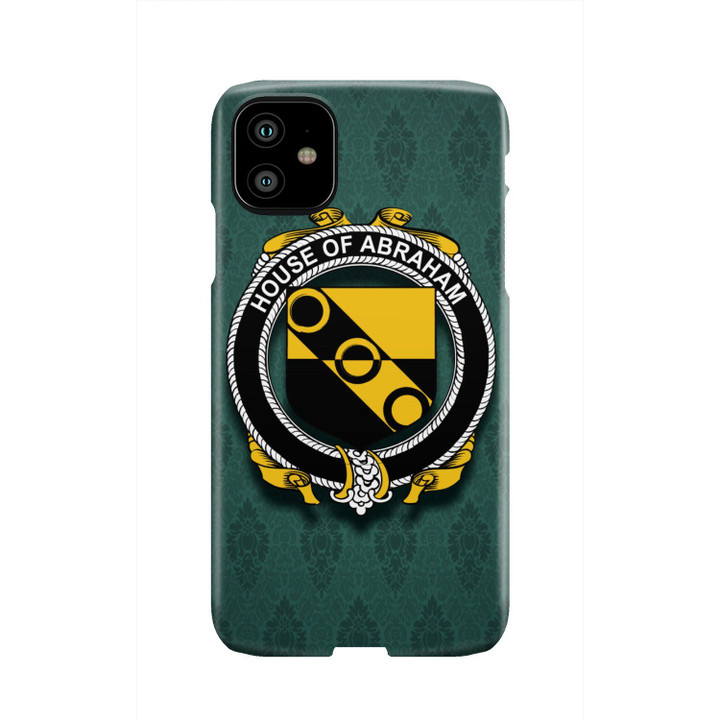 Abraham Family Crest Phone Cases, Irish Coat Of Arms Slim Phone Cover TH8