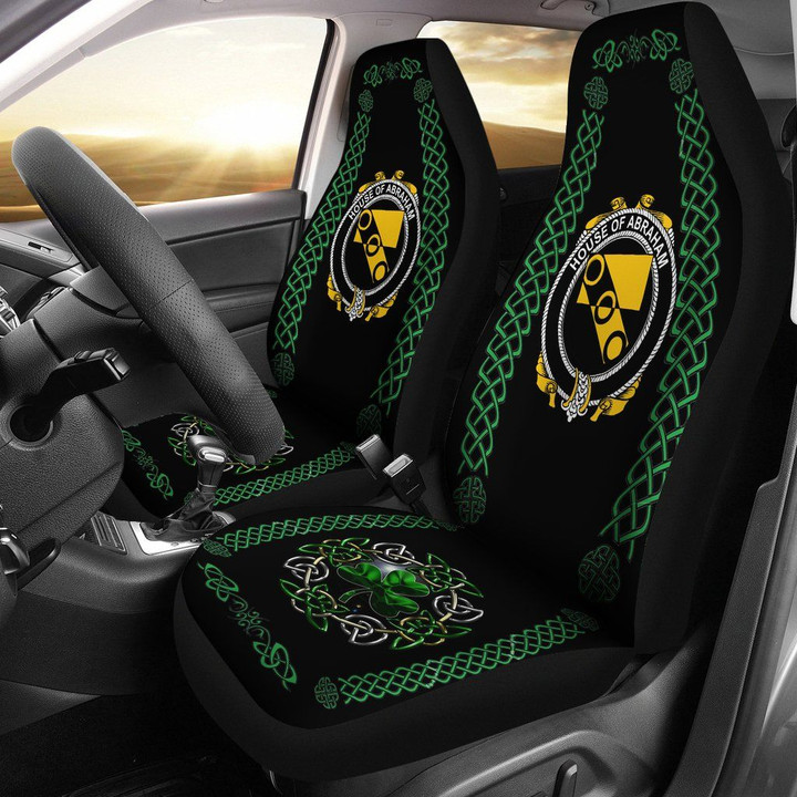 Abraham Ireland Shamrock Celtic Irish Surname Car Seat Covers TH7