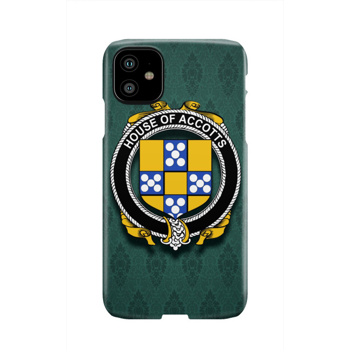 Accotts Family Crest Phone Cases, Irish Coat Of Arms Slim Phone Cover TH8