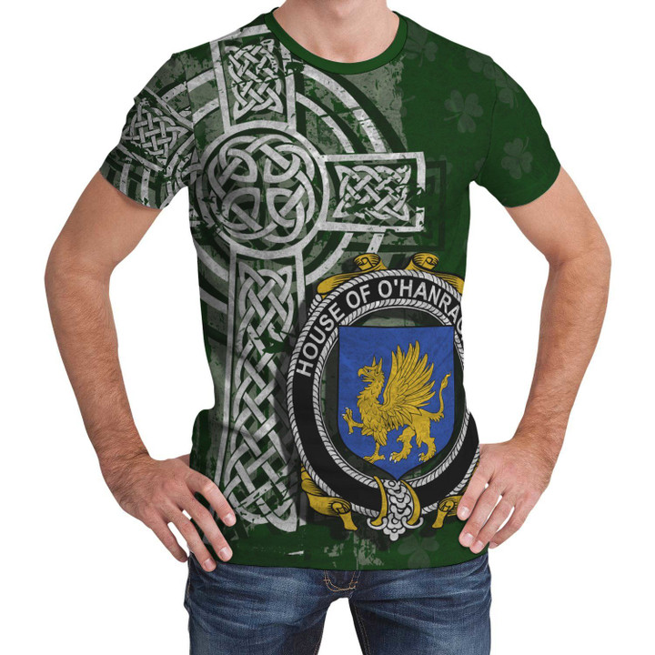 Irish Family, Hanratty or O'Hanraghty Family Crest Unisex T-Shirt Th45
