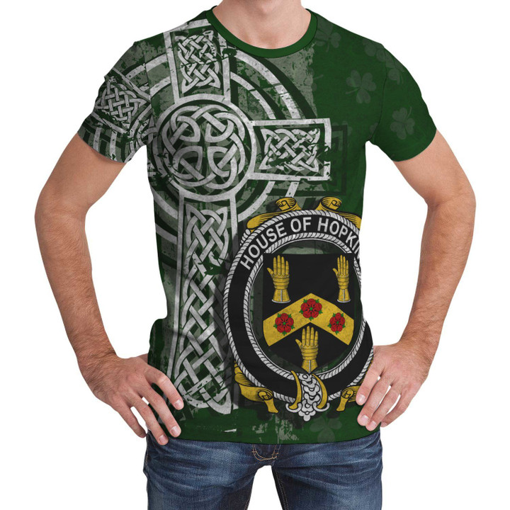 Irish Family, Hopkins Family Crest Unisex T-Shirt Th45