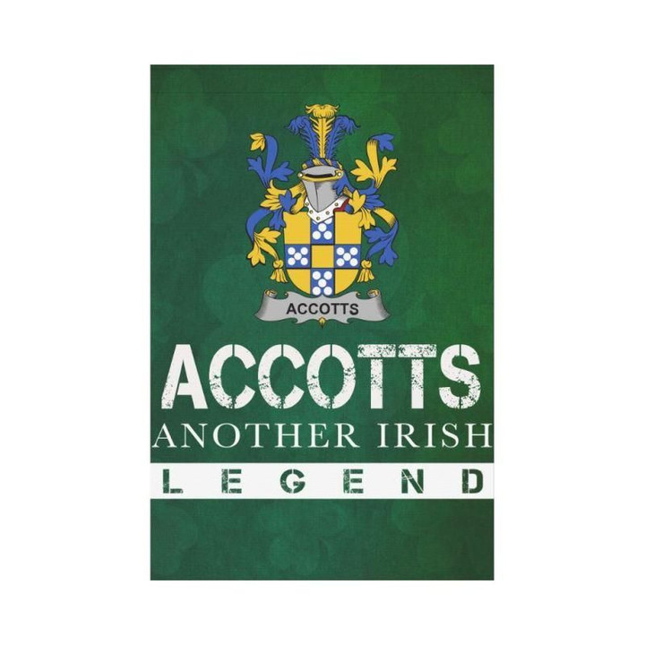 Irish Garden Flag, Accotts Family Crest Shamrock Yard Flag A9