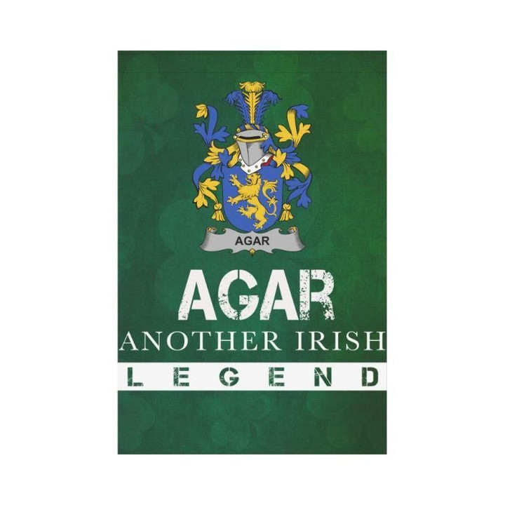 Irish Garden Flag, Agar Family Crest Shamrock Yard Flag A9