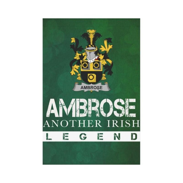Irish Garden Flag, Ambrose Family Crest Shamrock Yard Flag A9