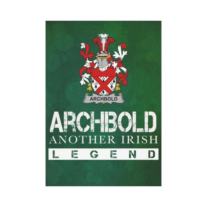 Irish Garden Flag, Archbold Family Crest Shamrock Yard Flag A9