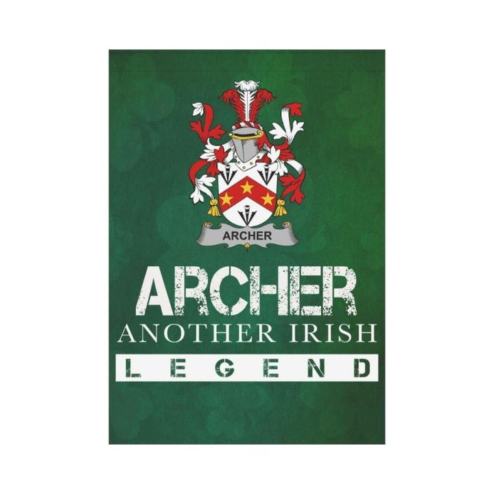 Irish Garden Flag, Archer Family Crest Shamrock Yard Flag A9