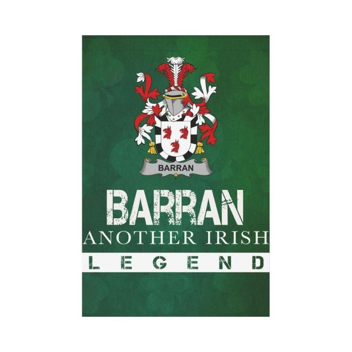 Irish Garden Flag, Barran Family Crest Shamrock Yard Flag A9