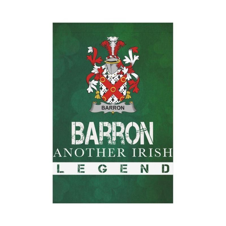 Irish Garden Flag, Barron Family Crest Shamrock Yard Flag A9