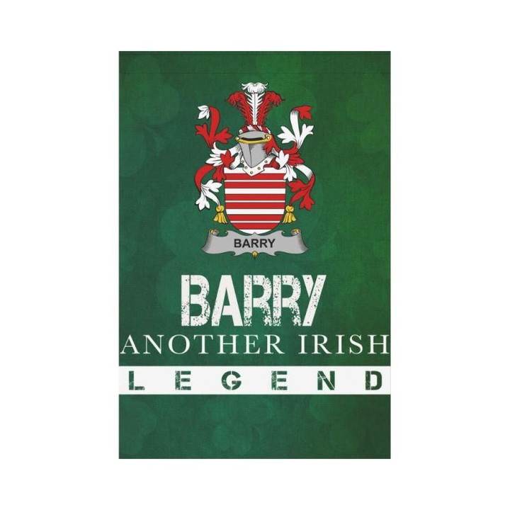 Irish Garden Flag, Barry Family Crest Shamrock Yard Flag A9