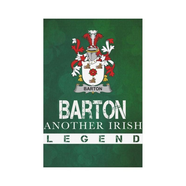 Irish Garden Flag, Barton Family Crest Shamrock Yard Flag A9