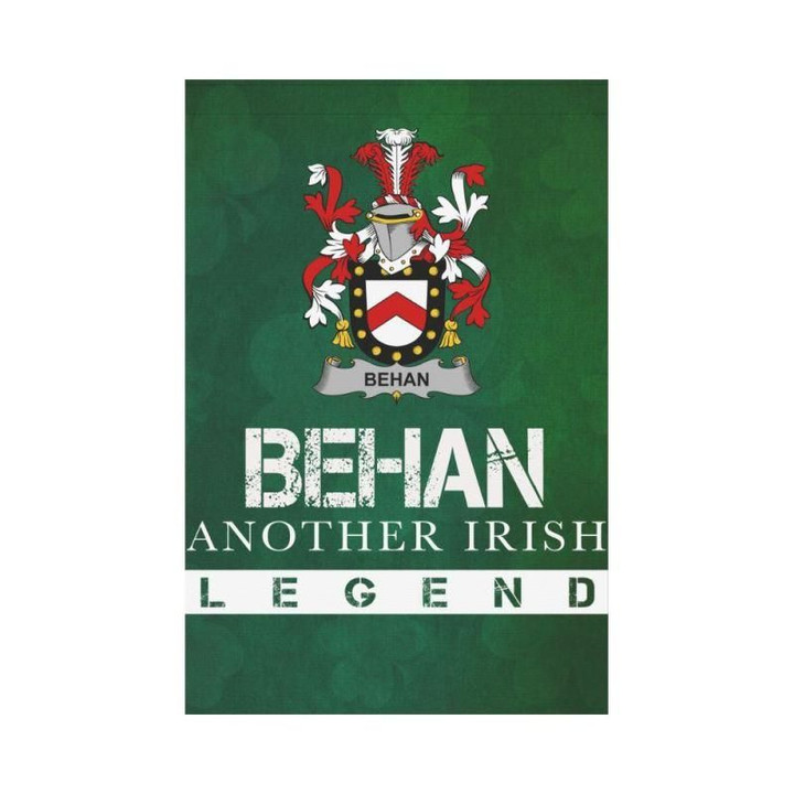 Irish Garden Flag, Behan Family Crest Shamrock Yard Flag A9