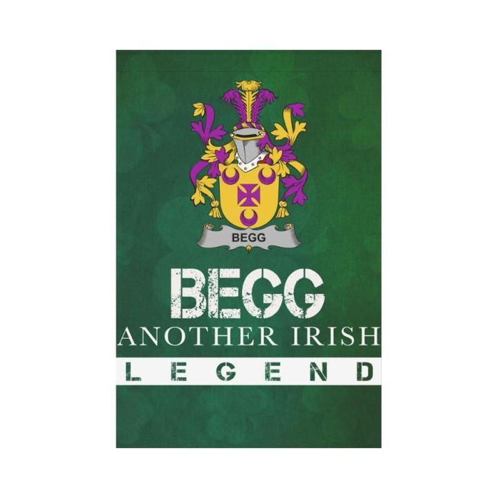 Irish Garden Flag, Begg Family Crest Shamrock Yard Flag A9