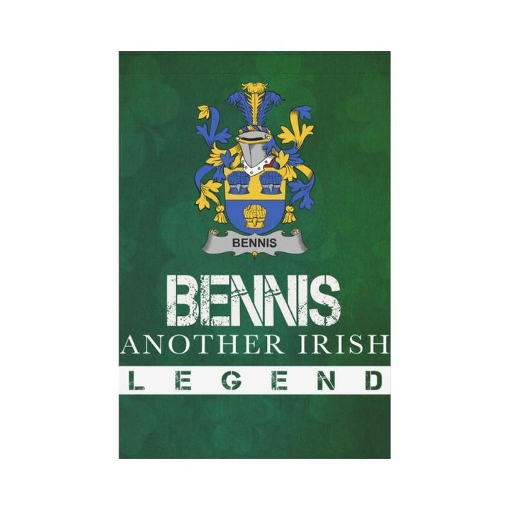 Irish Garden Flag, Bennis Family Crest Shamrock Yard Flag A9