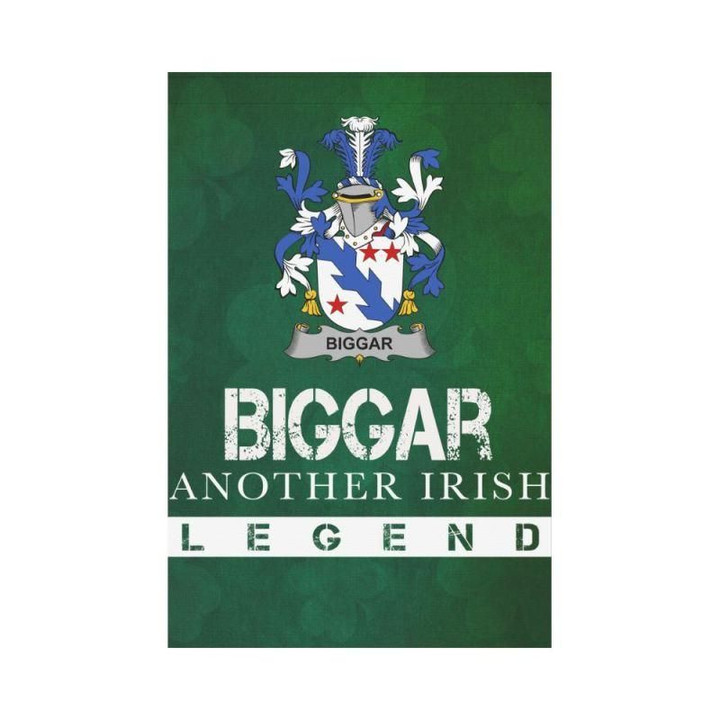 Irish Garden Flag, Biggar Family Crest Shamrock Yard Flag A9