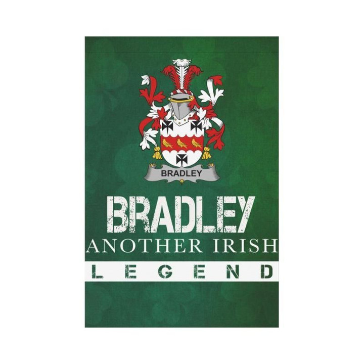 Irish Garden Flag, Bradley Family Crest Shamrock Yard Flag A9