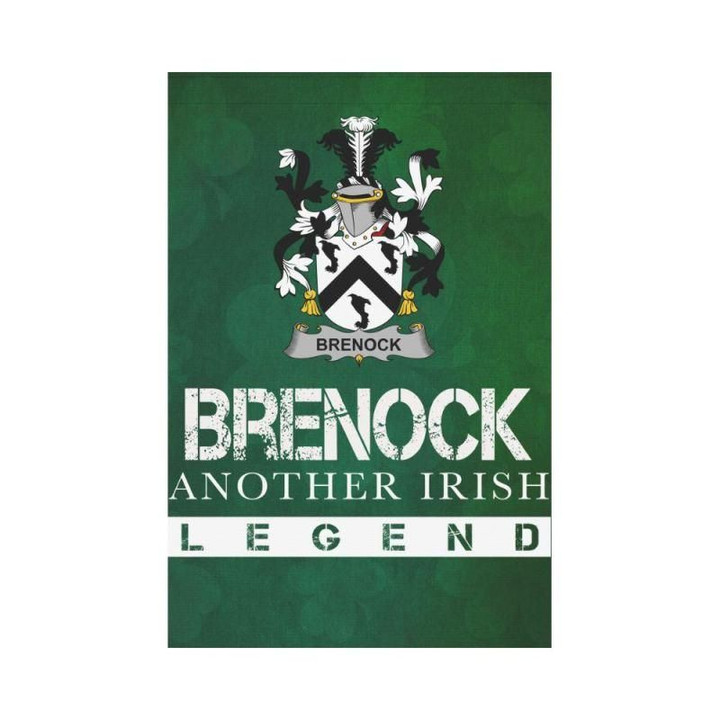 Irish Garden Flag, Brenock Family Crest Shamrock Yard Flag A9