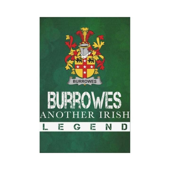 Irish Garden Flag, Burrowes Family Crest Shamrock Yard Flag A9