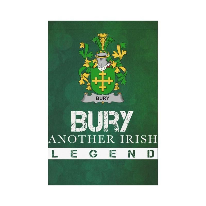 Irish Garden Flag, Bury Or Berry Family Crest Shamrock Yard Flag A9