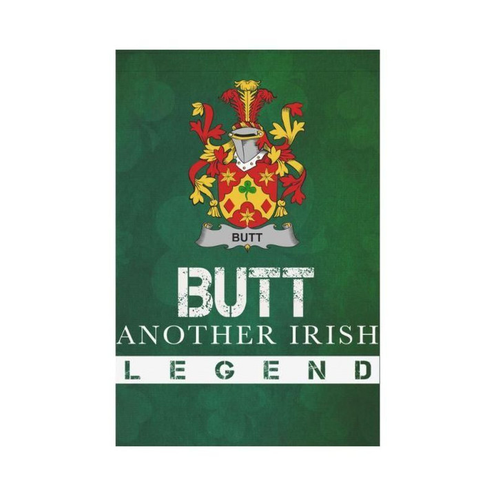 Irish Garden Flag, Butt Family Crest Shamrock Yard Flag A9