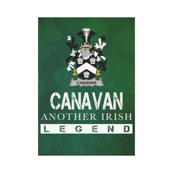 Irish Garden Flag, Canavan Family Crest Shamrock Yard Flag A9