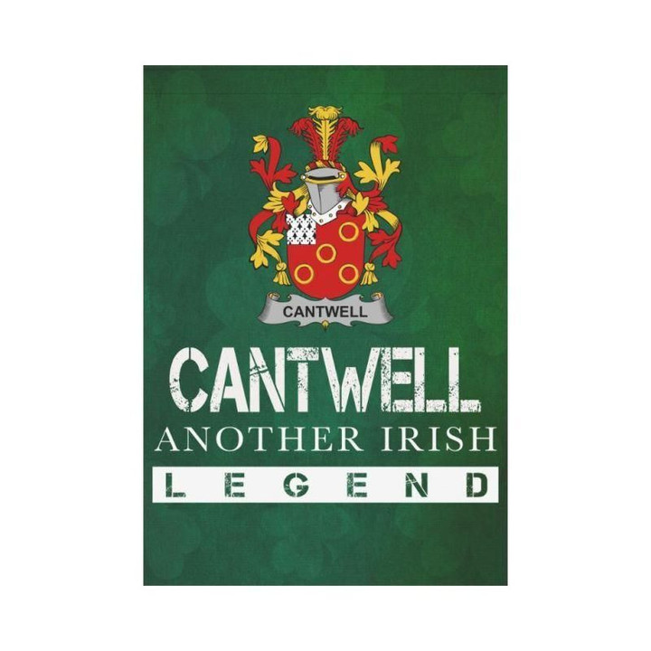 Irish Garden Flag, Cantwell Family Crest Shamrock Yard Flag A9