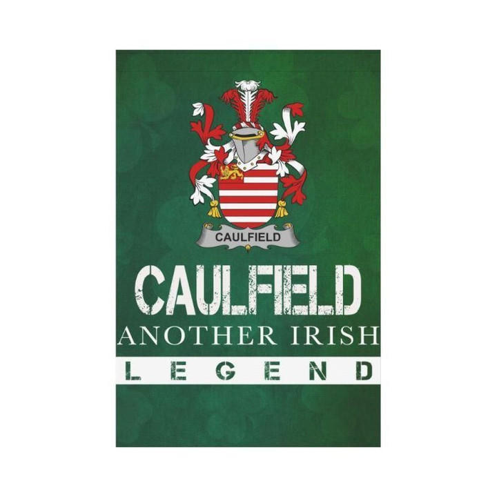 Irish Garden Flag, Caulfield Family Crest Shamrock Yard Flag A9