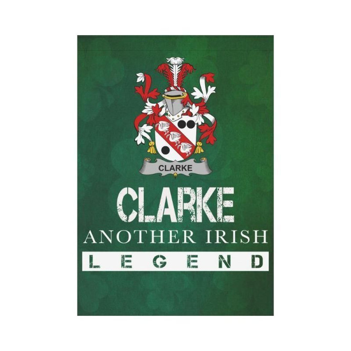Irish Garden Flag, Clarke Family Crest Shamrock Yard Flag A9