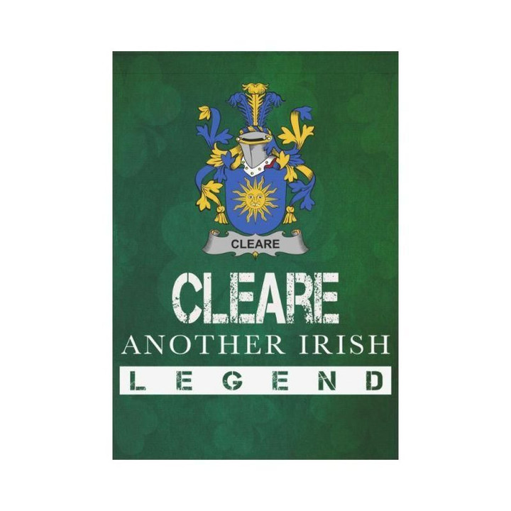 Irish Garden Flag, Cleare Family Crest Shamrock Yard Flag A9
