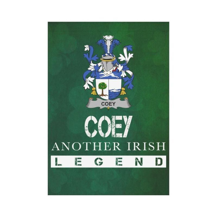 Irish Garden Flag, Coey Family Crest Shamrock Yard Flag A9