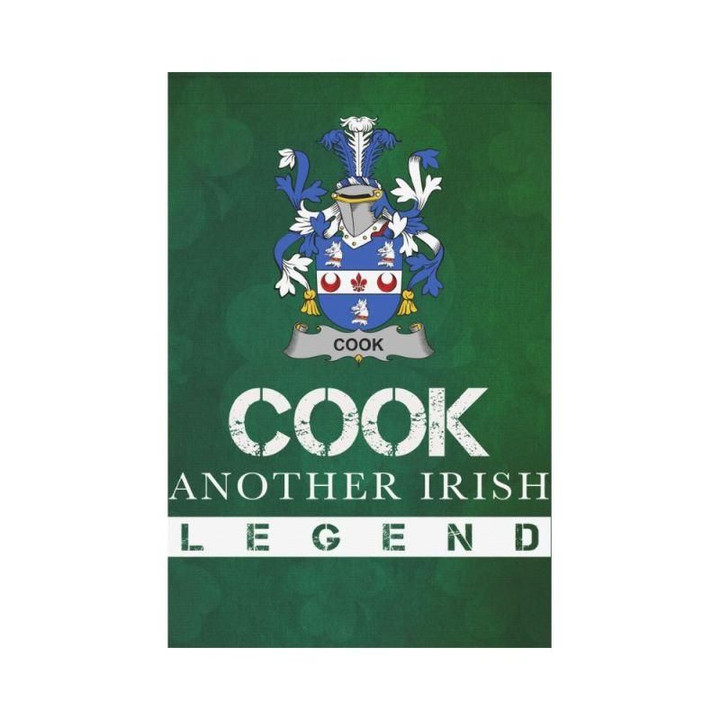 Irish Garden Flag, Cook Family Crest Shamrock Yard Flag A9