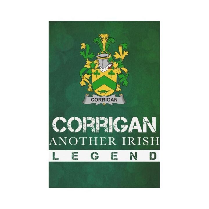 Irish Garden Flag, Corrigan Or O'Corrigan Family Crest Shamrock Yard Flag A9