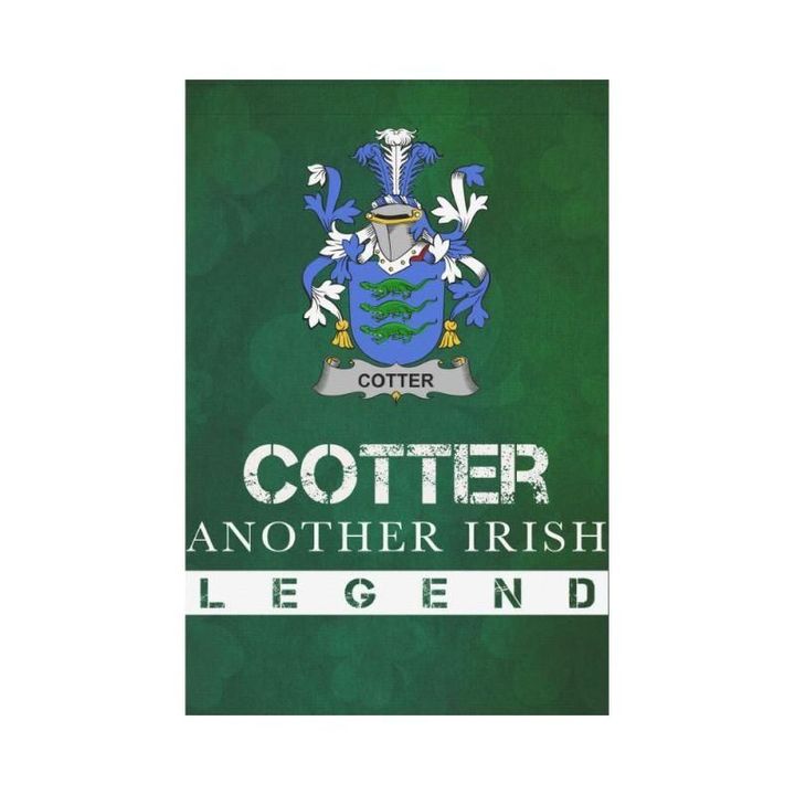 Irish Garden Flag, Cotter Or Maccotter Family Crest Shamrock Yard Flag A9