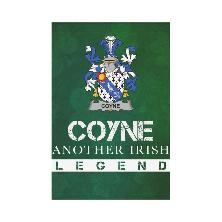Irish Garden Flag, Coyne Or O'Coyne Family Crest Shamrock Yard Flag A9