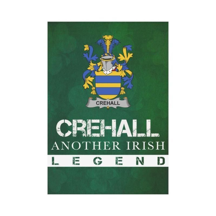 Irish Garden Flag, Crehall Or O'Crehall Family Crest Shamrock Yard Flag A9