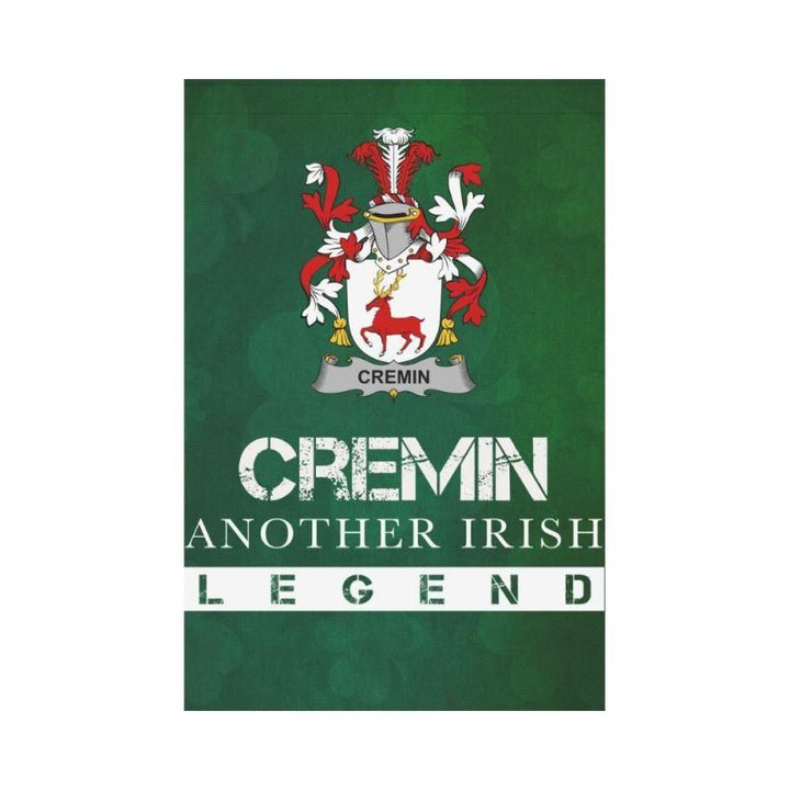 Irish Garden Flag, Cremin Or O'Cremin Family Crest Shamrock Yard Flag A9