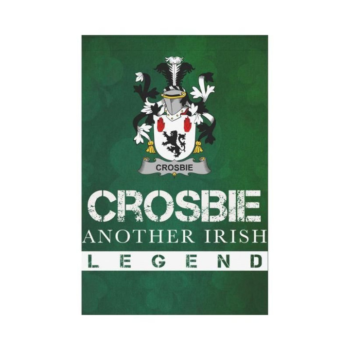 Irish Garden Flag, Crosbie Or Mccrossan Family Crest Shamrock Yard Flag A9
