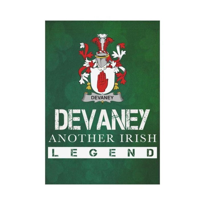 Irish Garden Flag, Devaney Or O'Devaney Family Crest Shamrock Yard Flag A9