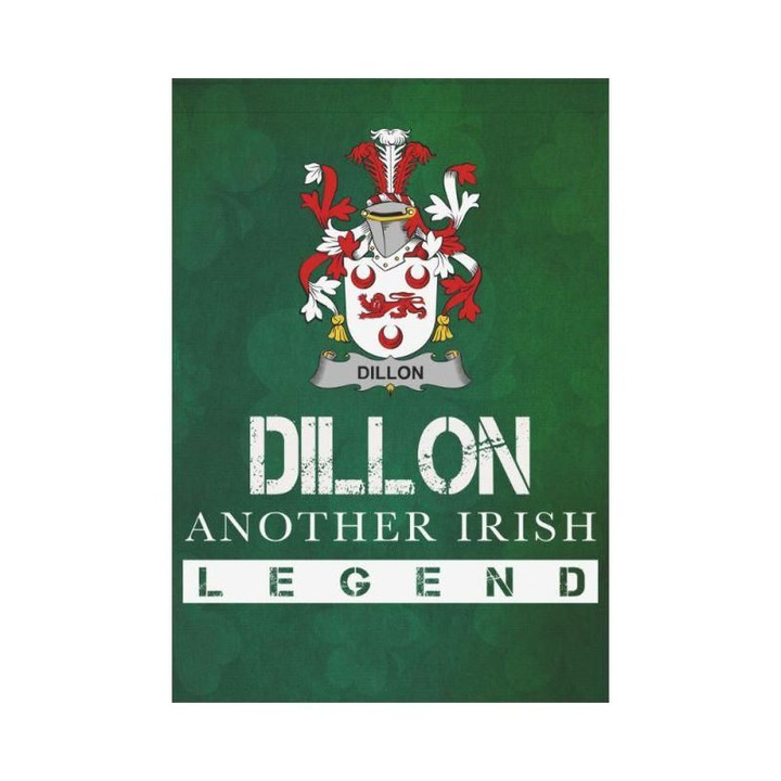 Irish Garden Flag, Dillon Family Crest Shamrock Yard Flag A9
